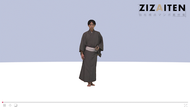 ジザイテンの基本的な機能「再生」「一時停止」「視点変更」の様子