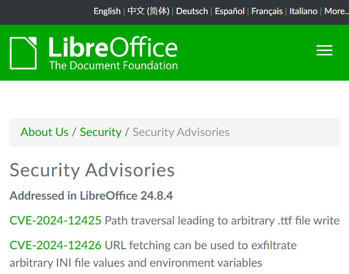 The Document Foundationのアナウンス