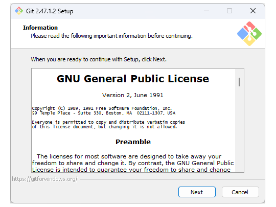 「Git for Windows」v2.47.1.2