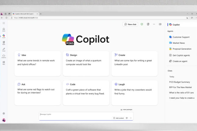 「Microsoft 365 Copilot Chat」提供開始