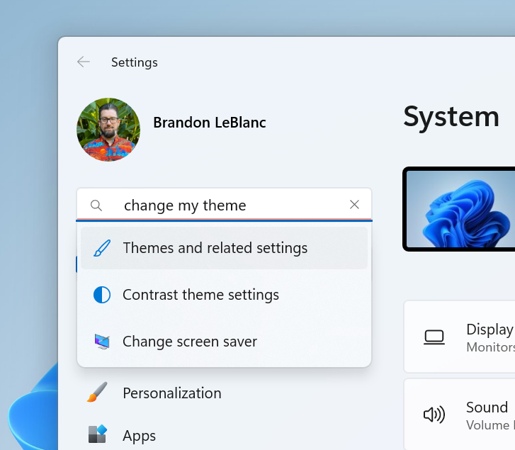 「設定」アプリで検索。キーワードマッチではなく、自然言語で検索できる