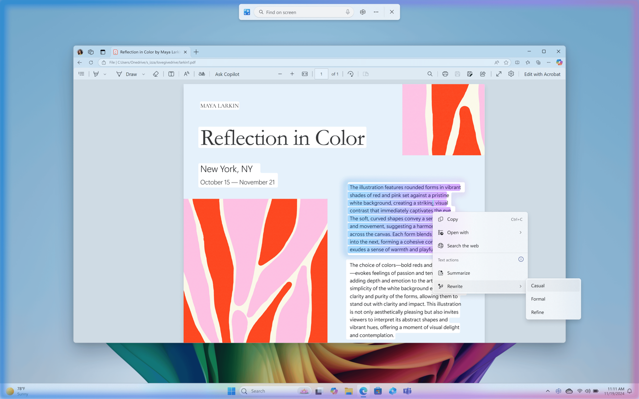 リライトメニューの下に校正・推敲（Refine）のためのコマンドが追加