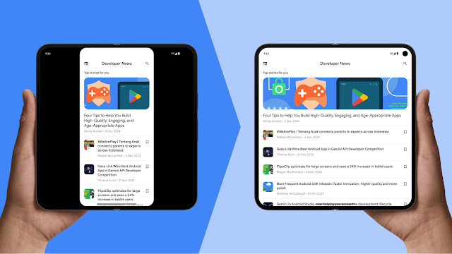 スクリーンが大型化、多様化する傾向に即して導入される Android アダプティブアプリ