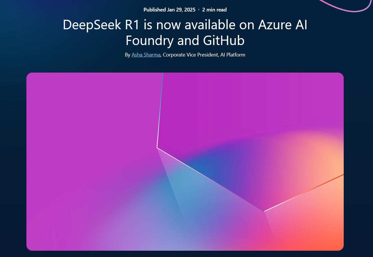 Microsoftが「DeepSeek-R1」を提供開始、Azure AI FoundryとGitHubで利用可能に