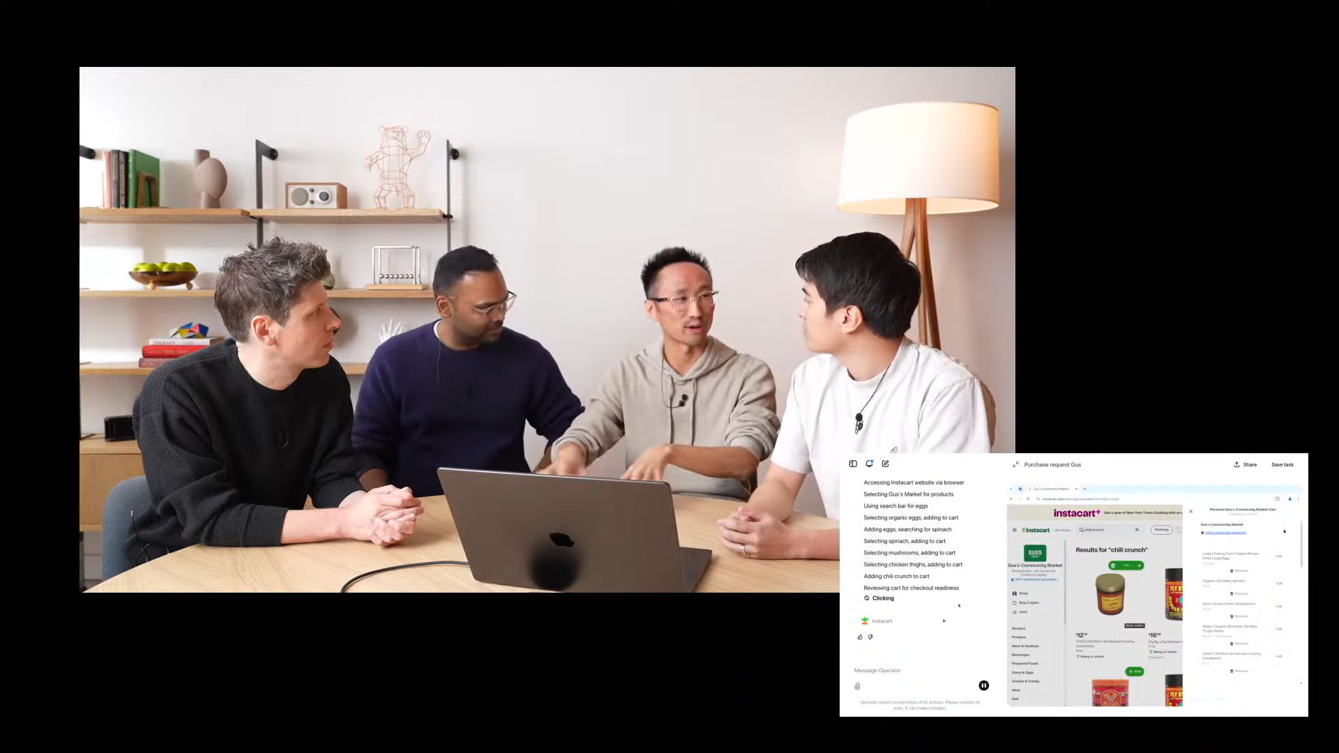 AIがユーザーの代わりにブラウザーを操作するデモの様子