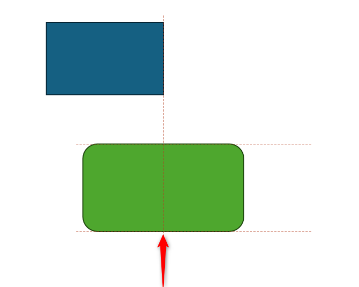 「スマートガイド」（赤い点線）はオブジェクトを配置するときに便利