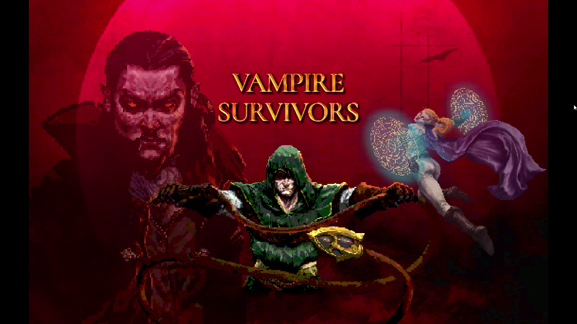 「Vampire Survivors」のタイトル画面