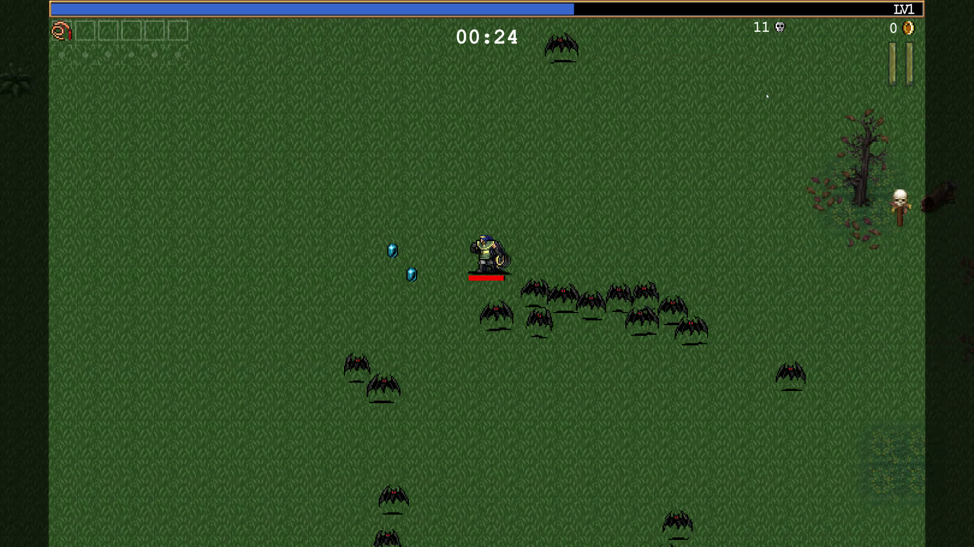 敵を倒した後に、宝石のようなアイテムが落ちている。近寄ると拾える