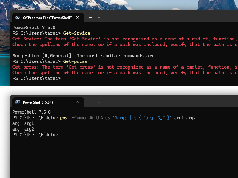 「PSCommandNotFoundSuggestion」や「PSCommandWithArgs」がメインストリームに