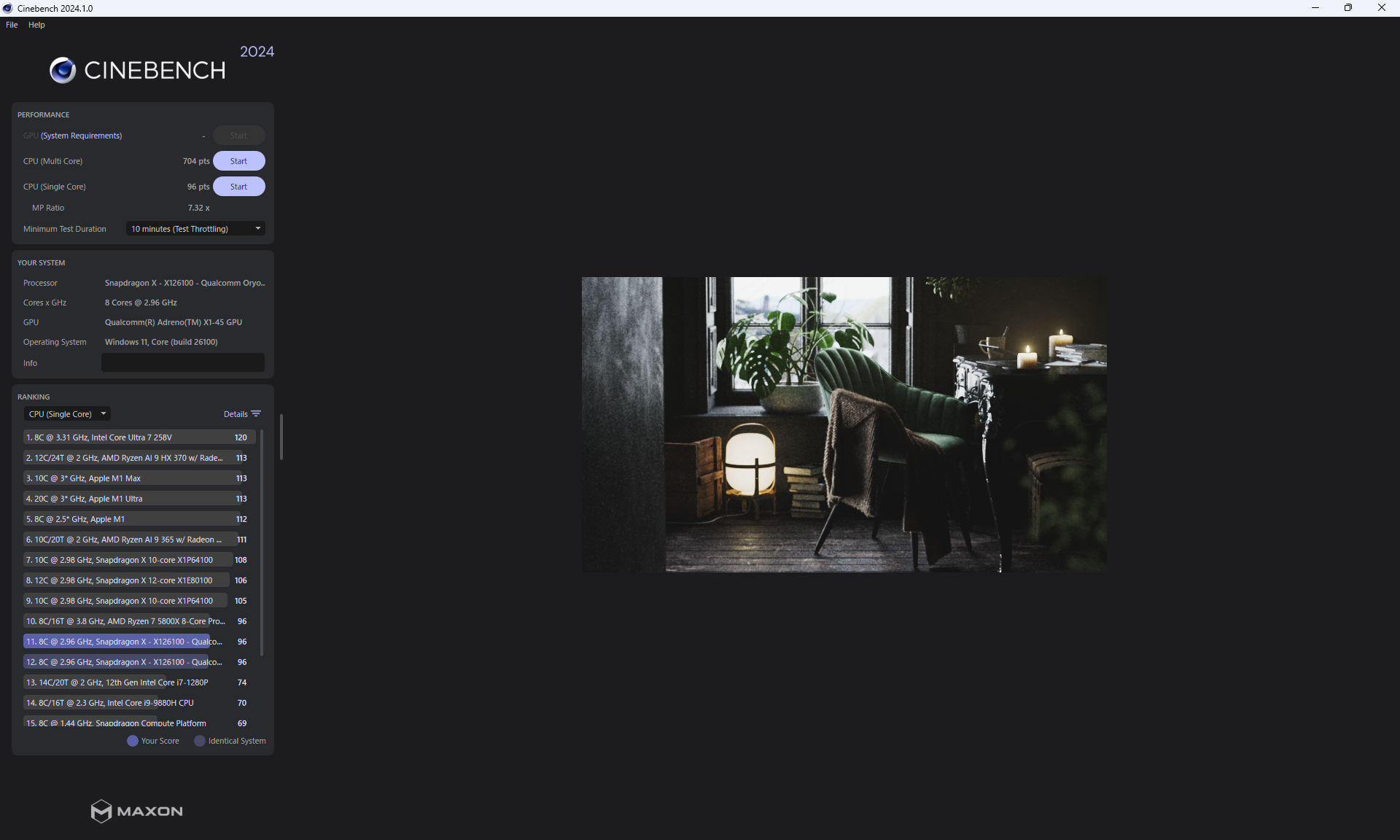 シングルスレッド性能はやや低めに見えるが、他社の最新製品と比べて特に見劣りするわけではない