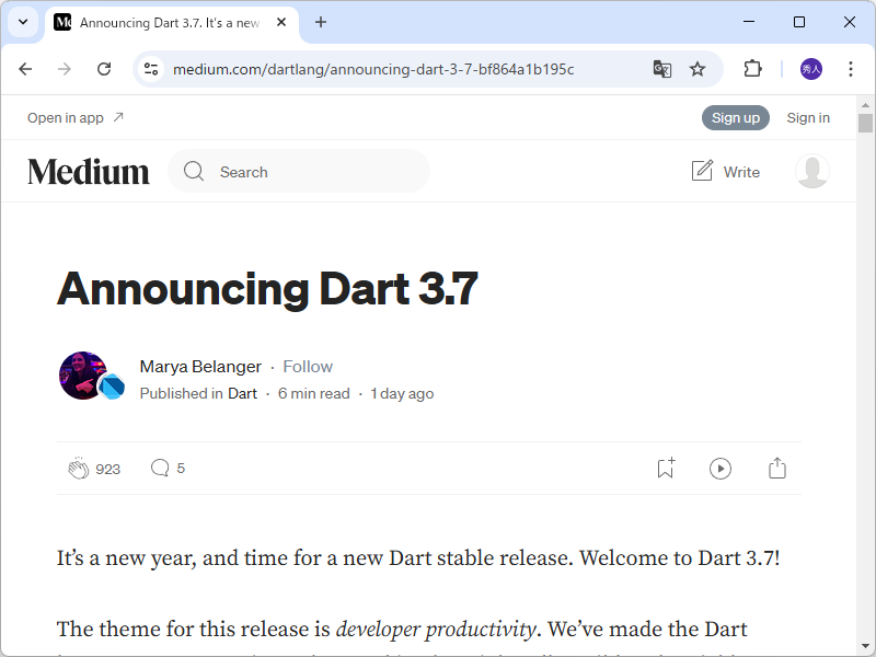 公式「Medium」におけるアナウンス