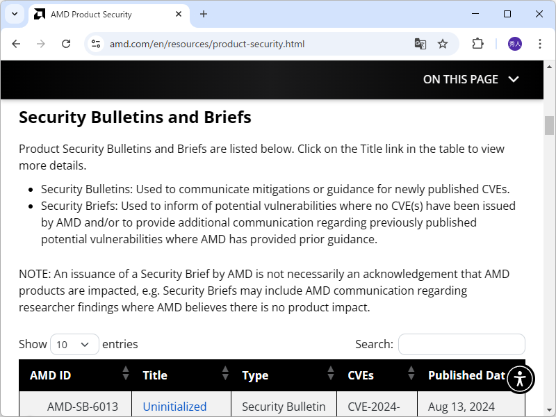同社のセキュリティ情報