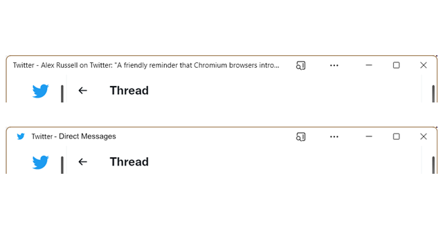 プラットフォーム（OS）に応じて付けられるウィンドウタイトル（上）。かならずしも開発者の意図した通りではないので、手軽に管理できるようにしたい（下）