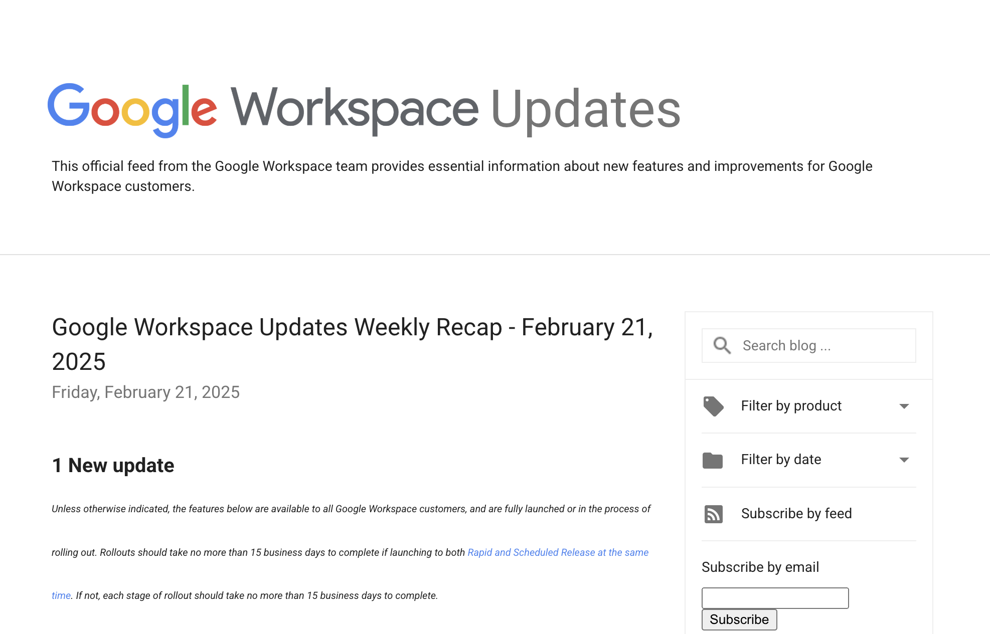 「Google Workspace」の2月17日週のアップデートまとめ