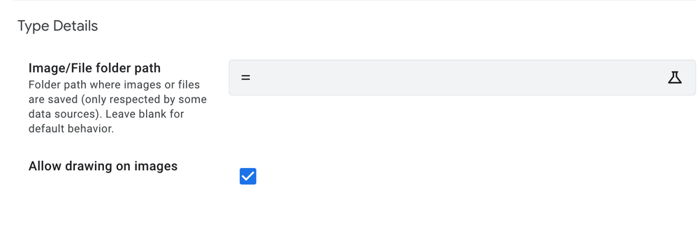画像列の設定において、画像への描画を許可するオプションをONにすることで利用可能に
