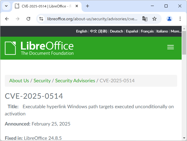 The Document Foundationのアナウンス