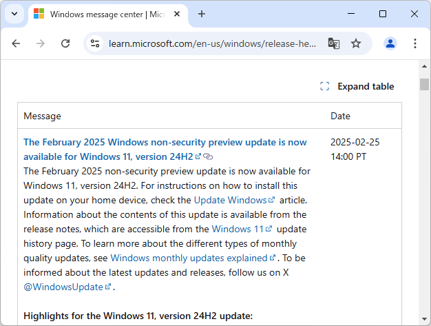 Microsoft、「Windows 11 バージョン 24H2」の2025年2月非セキュリティプレビュー更新プログラム「KB5052093」をリリース