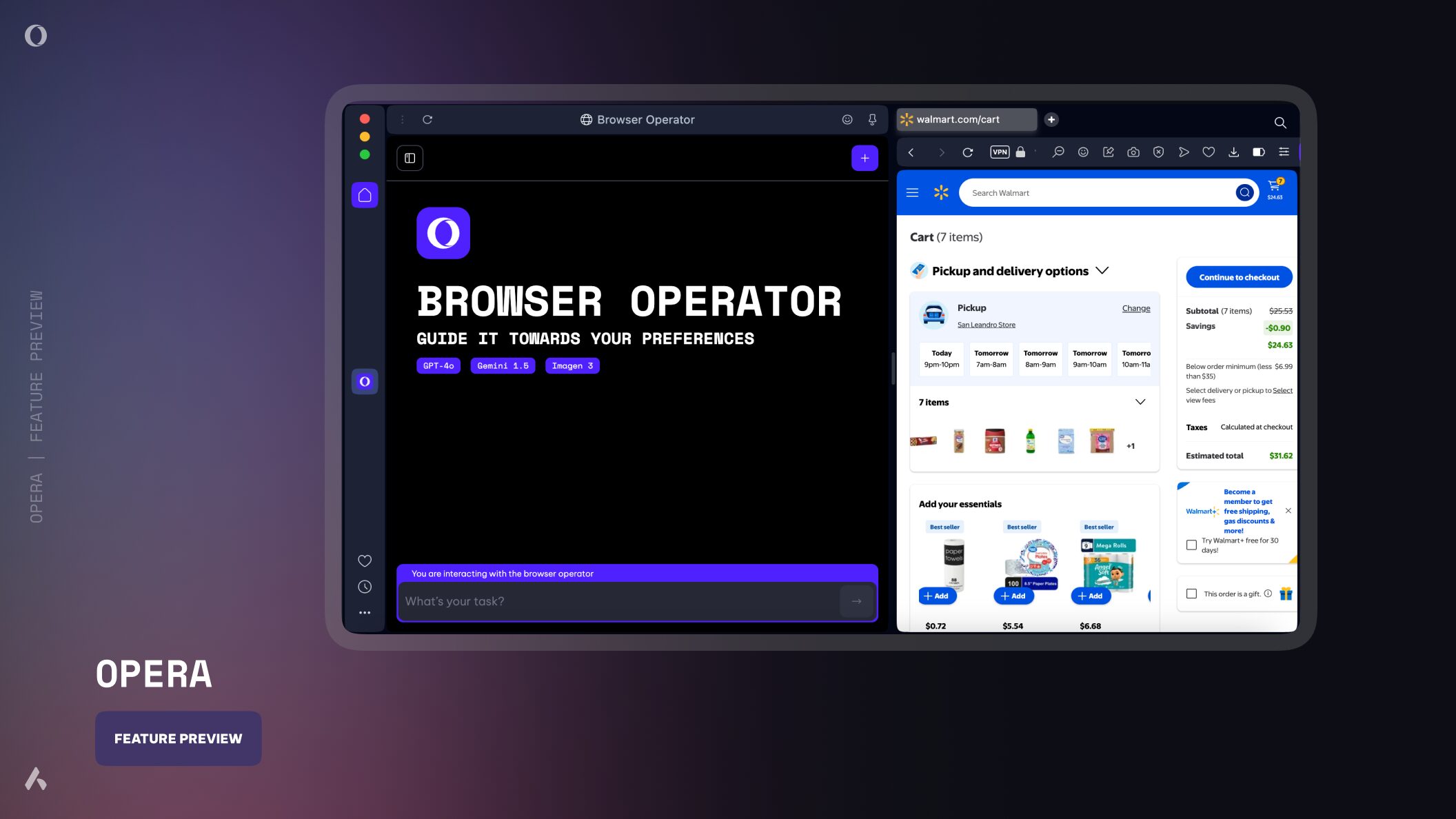 「Opera」のAIエージェント「Browser Operator」プレビューが公開