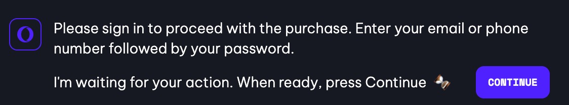 「Browser Operator」が個人情報の入力画面にあたると、操作を一時停止してユーザーにアクションを求める