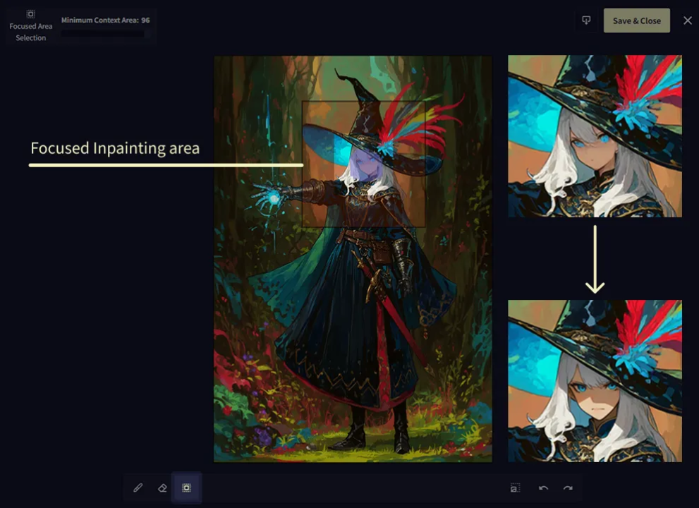 画像の一部を高画質のまま修正できる