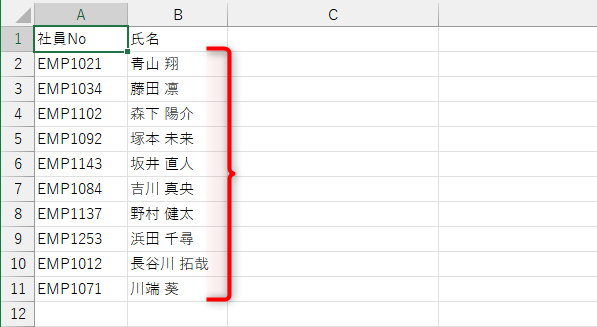 想定する部署のメンバーは10名