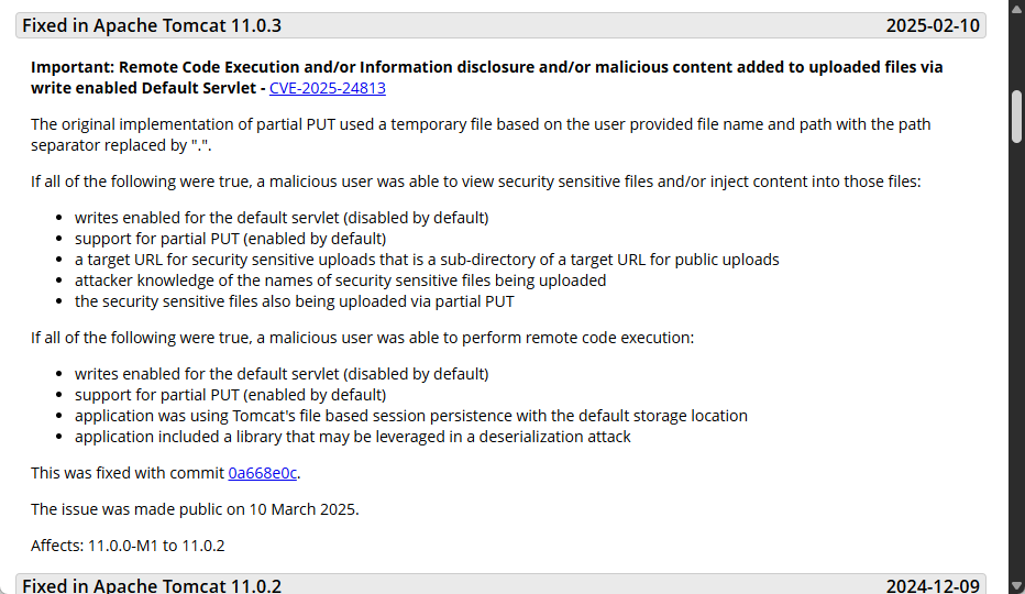 「Apache Tomcat」に脆弱性