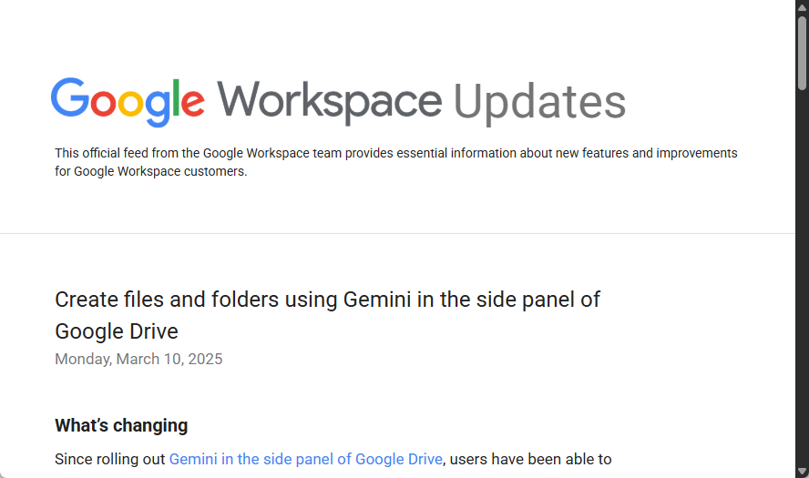 「Googleドライブ」のGeminiにフォルダーやファイルを作成する機能が追加