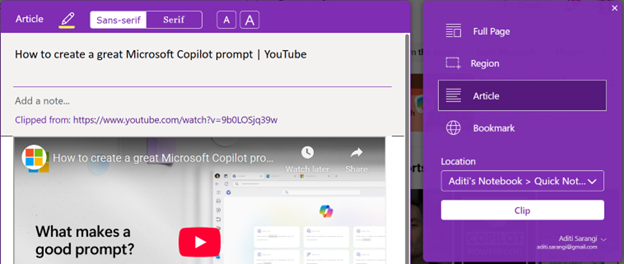 「OneNote Web Clipper」