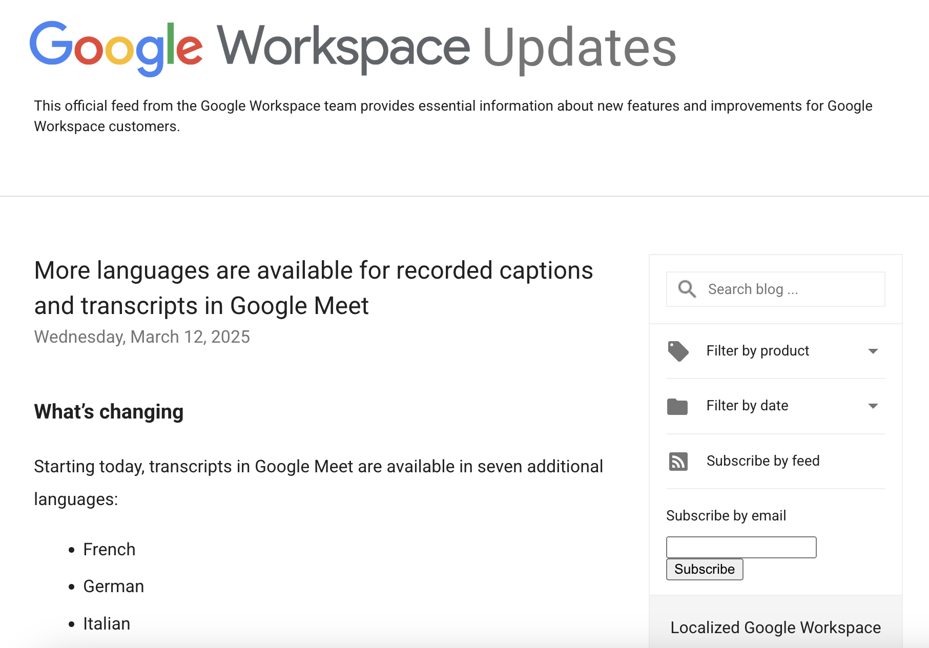 「Google Meet」会議の文字起こしや録画に自動生成の字幕を付加する機能が日本語に対応