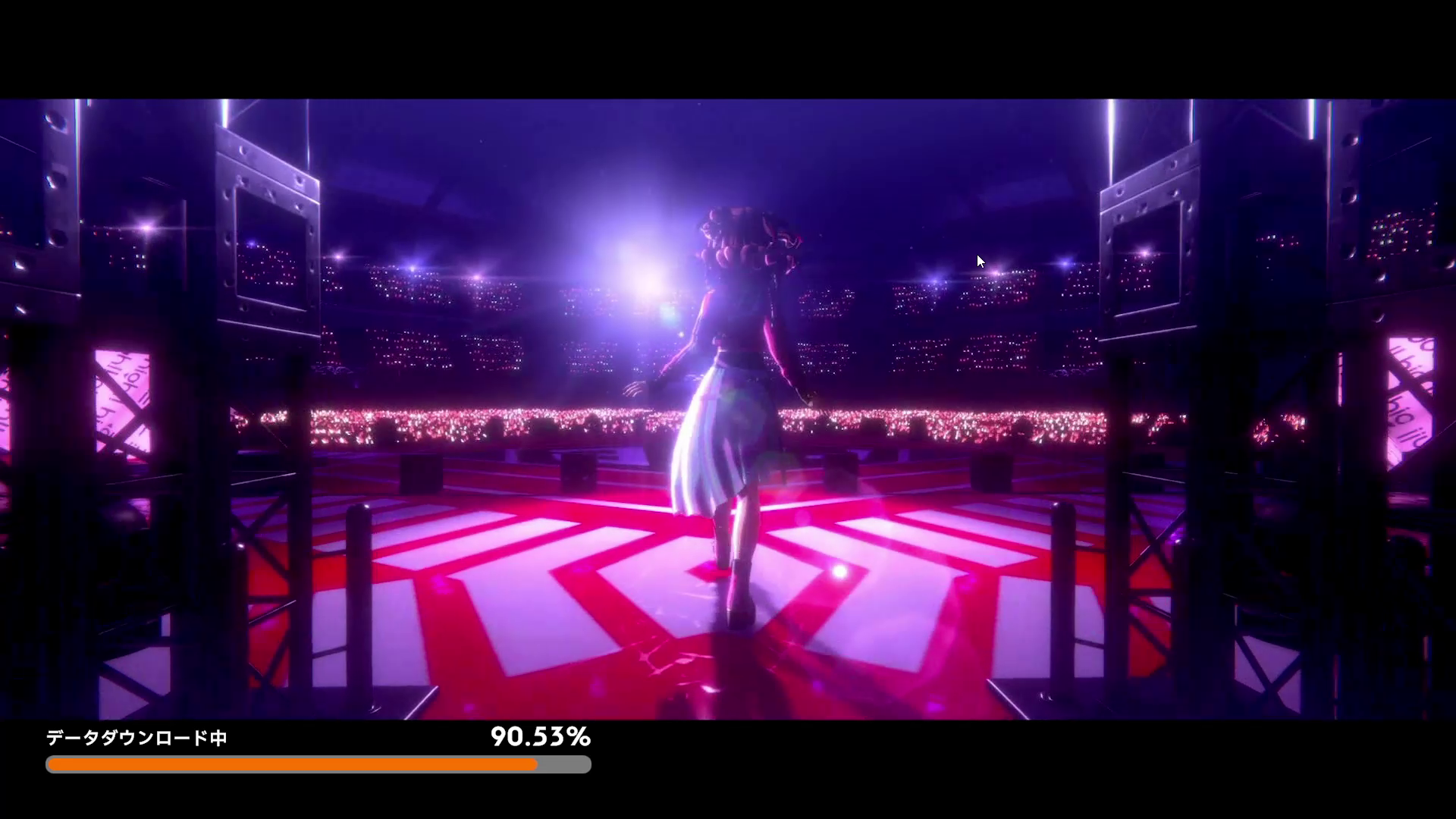 ダウンロード中にゲームの映像を流す演出