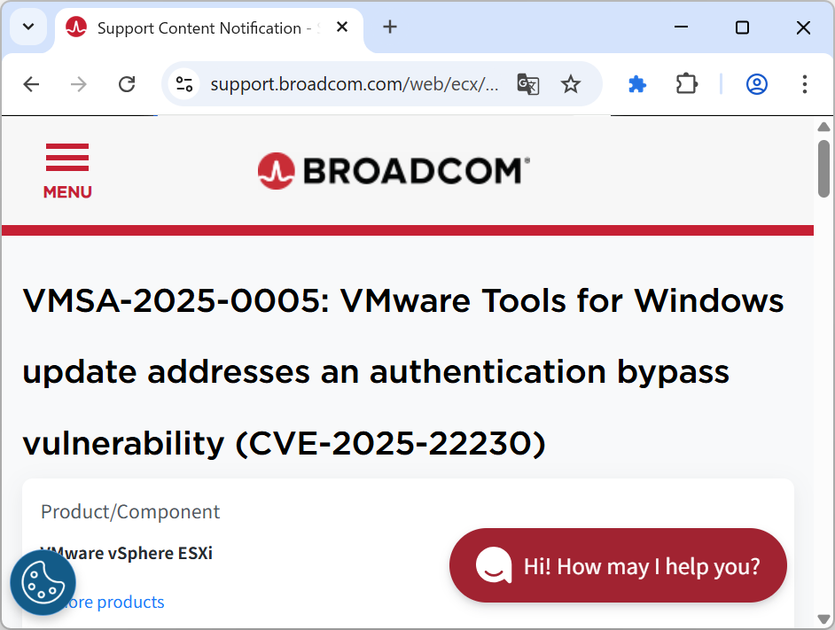 同社のサポートページ