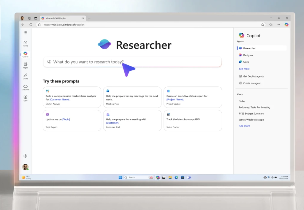 「Microsoft 365 Copilot」に頼りになるエージェント「Researcher」と「Analyst」が追加