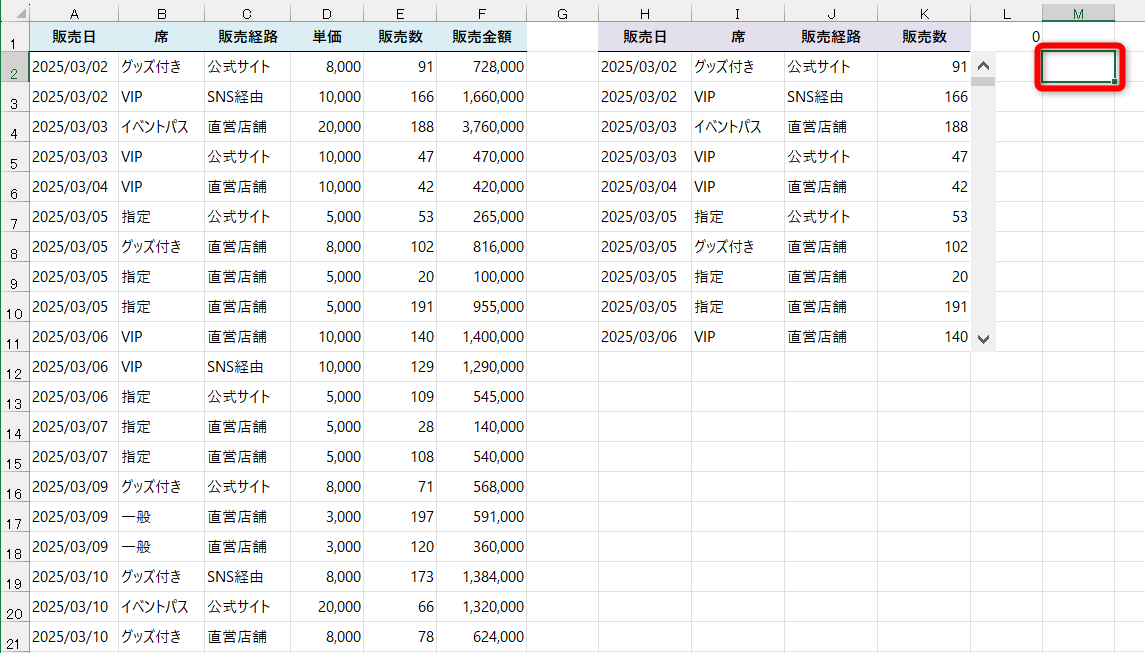 任意のセルをクリックして、スクロールバーの選択を解除する