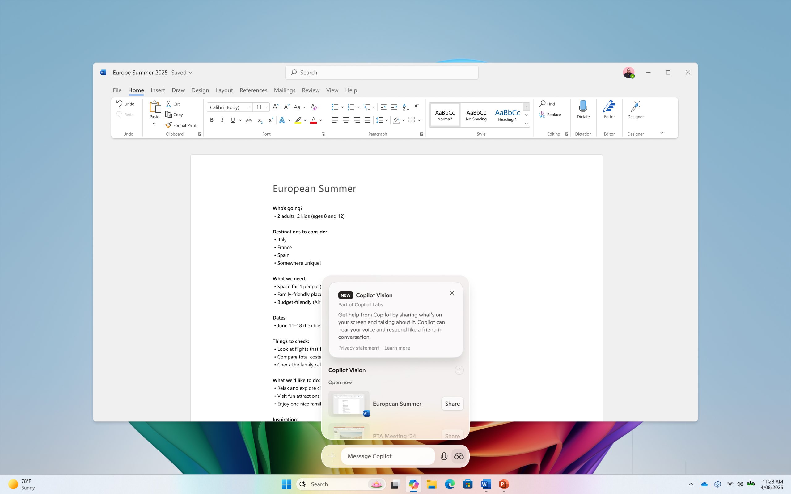 Webブラウザーやアプリウィンドウの内容を「Copilot」と共有できる「Copilot Vision on Windows」