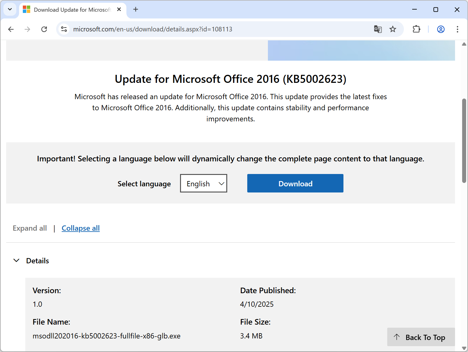 Microsoft、「Office 2016」のパッチ「KB5002623」を緊急公開