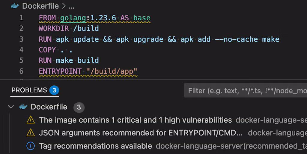 「Docker」ファイルのリンティングをはじめとする追加機能を提供