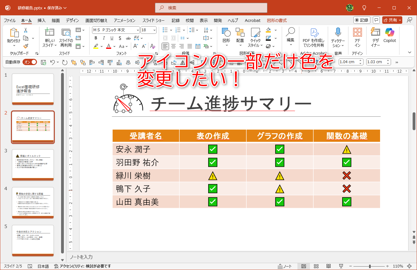 アイコンはカスタマイズ可能