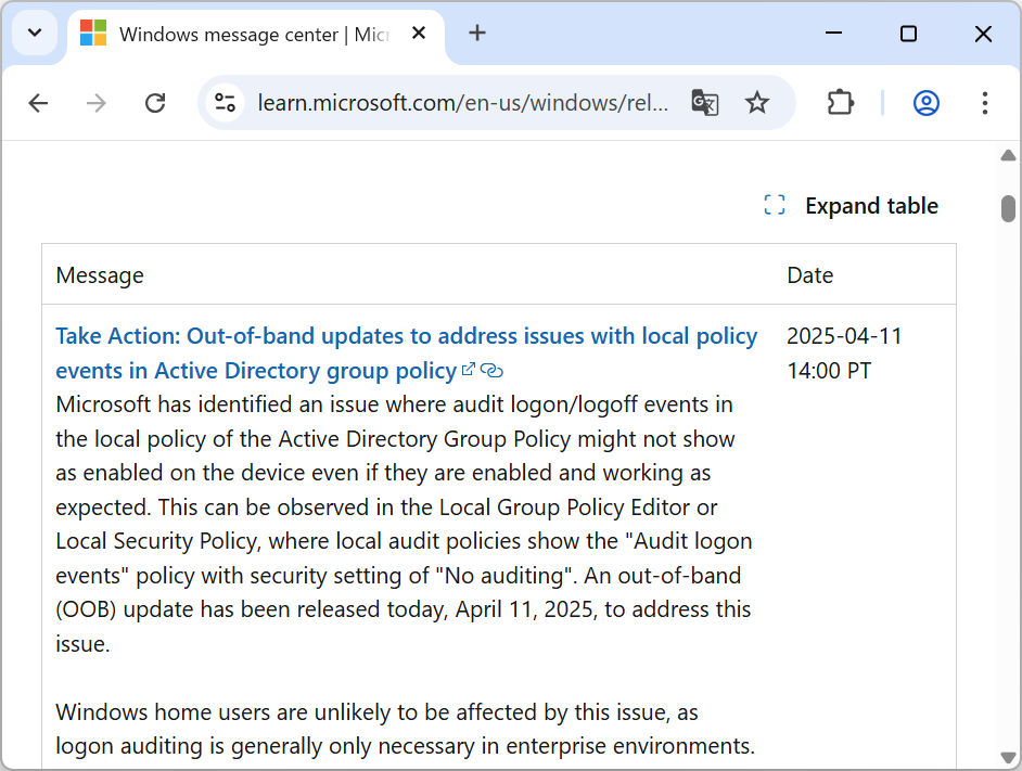 同社のアナウンス