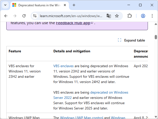 同社のサポートサイトにおけるアナウンス