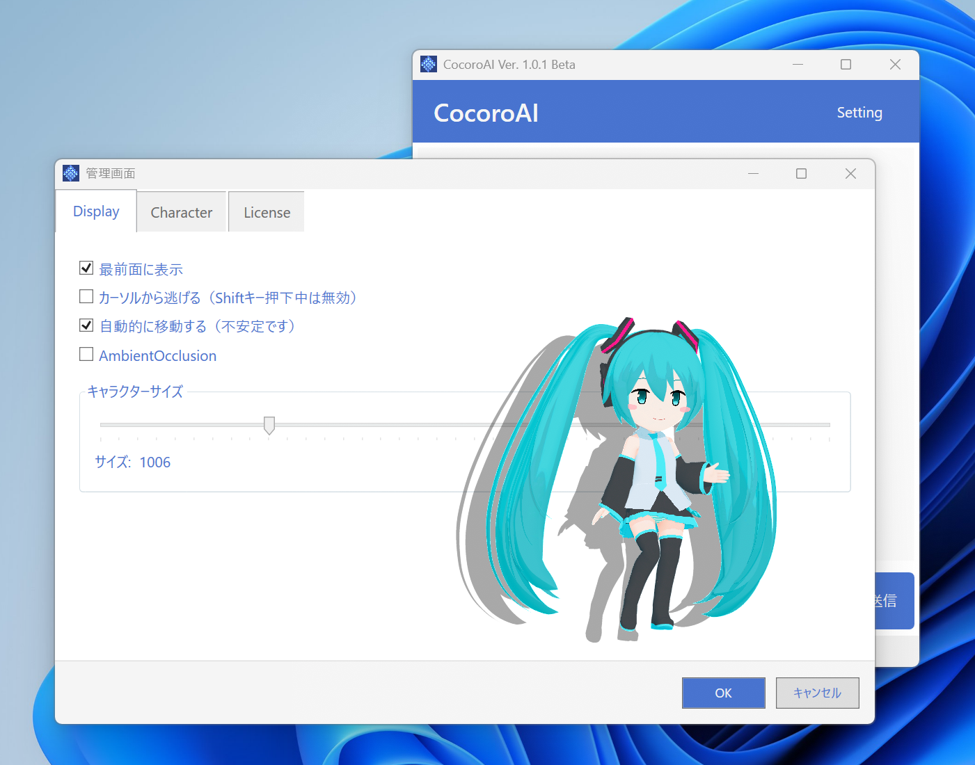 表示関係の設定は、［Display］ページから可能