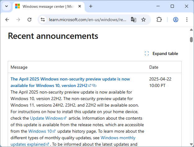 Microsoft、「Windows 10」の2025年4月非セキュリティプレビュー更新プログラム「KB5055612」をリリース