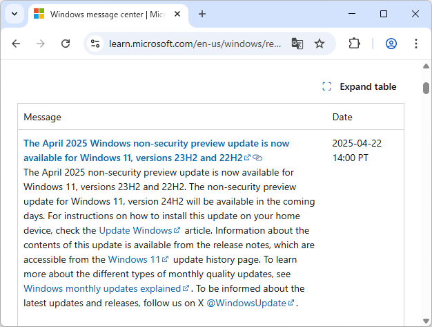 Microsoft、「Windows 11 バージョン 24H2」の2025年4月非セキュリティプレビュー更新プログラム「KB5055629」をリリース