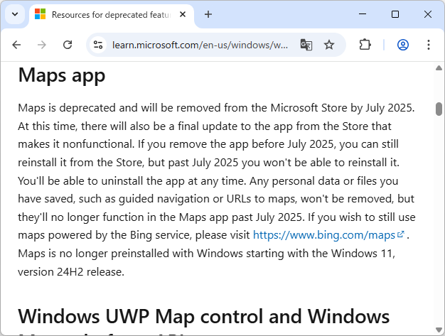 同社のサポートサイトにおけるアナウンス