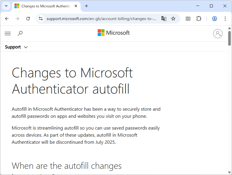 同社のサポートページ