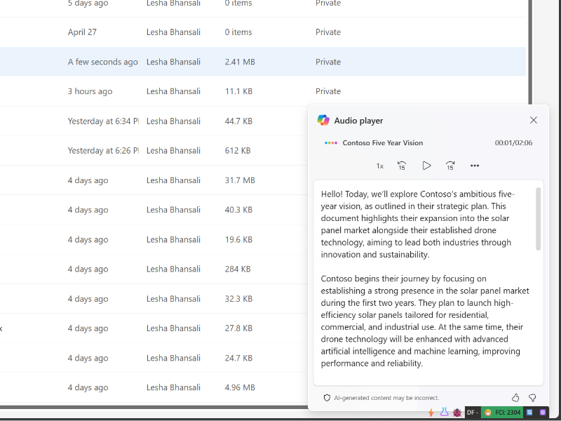 AIが生成した音声概要を、ドラッグ可能なフローティングプレーヤーでハンズフリー再生