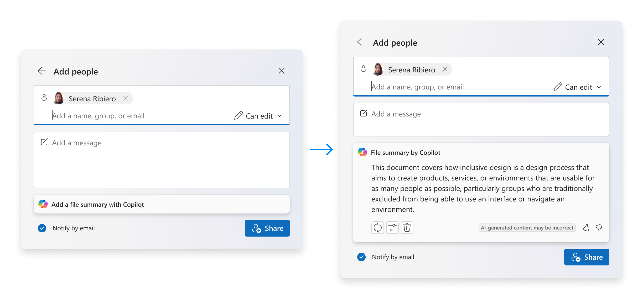 共有リンクを受け取ったユーザーのために、AIでコンテンツの要約を生成・添付