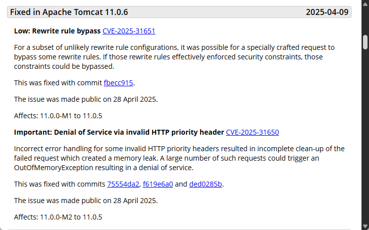 「Apache Tomcat」に2件の脆弱性