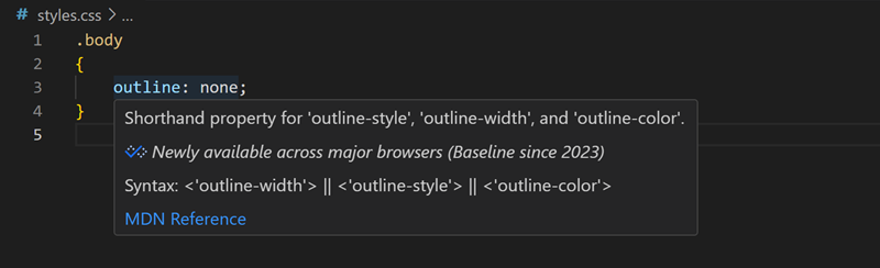 指定したHTML要素、CSSプロパティのブラウザーサポート状況をツールチップ表示