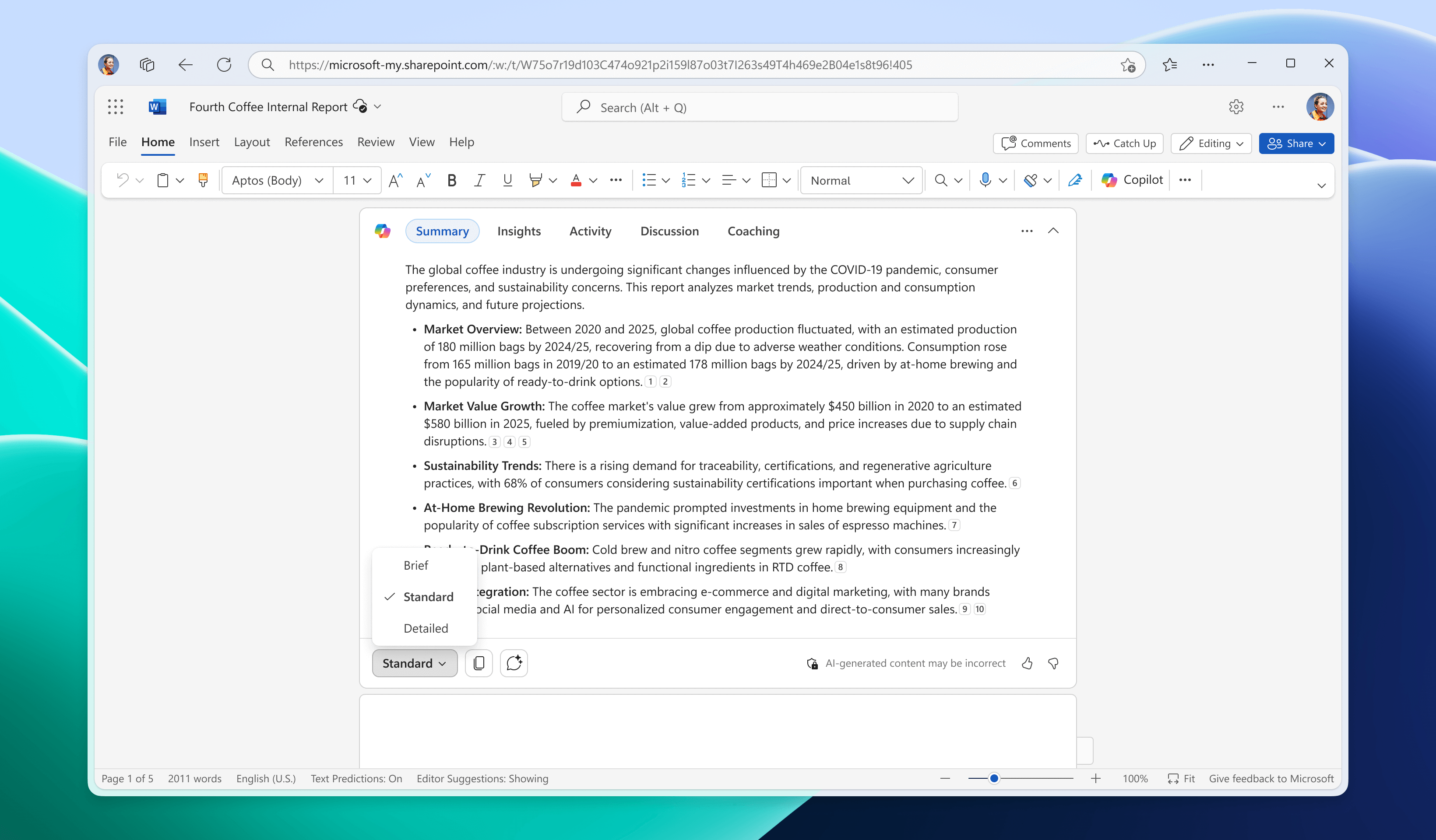 「Microsoft 365 Copilot」の企業向け文書要約機能がアップデート
