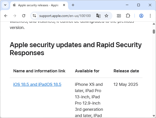 Apple、セキュリティ更新を実施